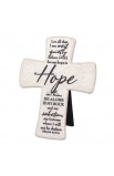 LCP11340 - Cross Desktop Cast Stone Scripture Hope - - 4 