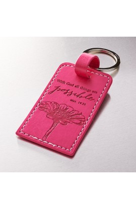 "All Things are Possible" LuxLeather Keyring Featuring Matt. 19:26
