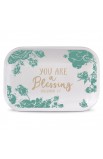 LCP51163 - Tray Ceramic Rectangle Pretty Prints You Are A Blessing - - 1 