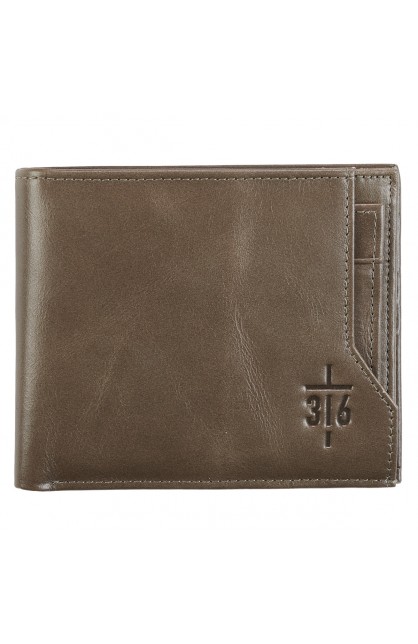 WT129 - Wallet Leather Taupe John 3:16 - - 1 