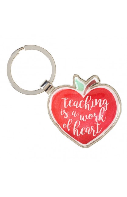 KMO073 - KEYRING TIN TEACHER WORK OF HEART - - 1 