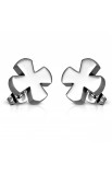 ST0324 - ST Engravable Pattee Cross Stud Earrings - - 1 