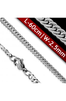 ST0344 - ST Lobster Claw Clasp Flat Curb Cuban Link Chain - - 1 