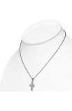 ST0373 - ST Cross Charm Chain Necklace & Pair of Stud Earrings SET - - 2 
