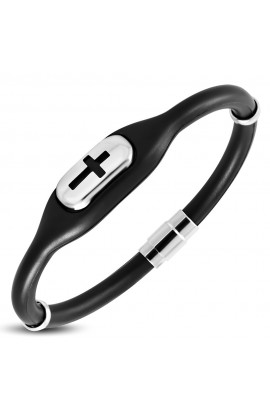 ST0397 - Rubber w STCross Watch Style Bracelet - - 1 