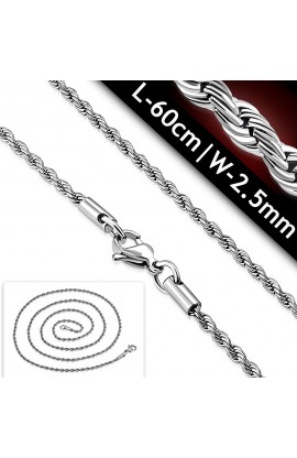 COM130 ST Lobster Claw Clasp Braided Rope Link Chain