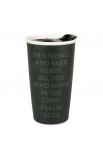 LCP15051 - Tumbler Mug Double Wall Ceramic Blk Simple Truth Take Heart - - 2 