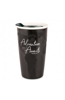 LCP15133 - Tumbler Mug Double Wall Ceramic Adventure Awaits Black - - 1 