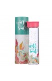 WBT141 - Water Bottle Glass Coral Well With My Soul - - 2 