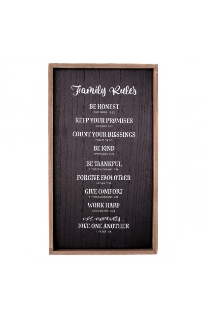 PLA058 - Wall Art Family Rules - - 1 