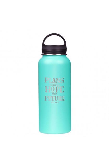 FLS027 - Water Bottle SSteel Plans Turquoise Jer 29:11 - - 1 