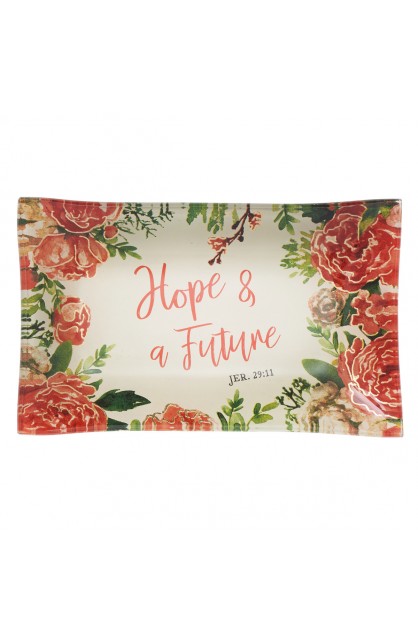 GLT026 - Trinket Tray Glass Hope & Future Jer 29:11 - - 1 