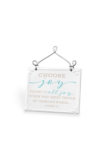 LCP40192 - Plaque Ceramic Wire Desktop Scripture Blessings Choose Joy - - 1 