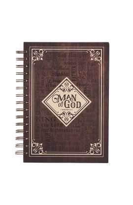 JLW091 - Journal Wirebound LG Brown Man Of God - - 1 