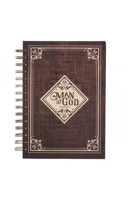 JLW091 - Journal Wirebound LG Brown Man Of God - - 1 