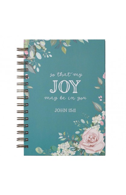 JLW064 - Journal Wirebound LG Teal That Joy May Be In You John 15:11 - - 1 