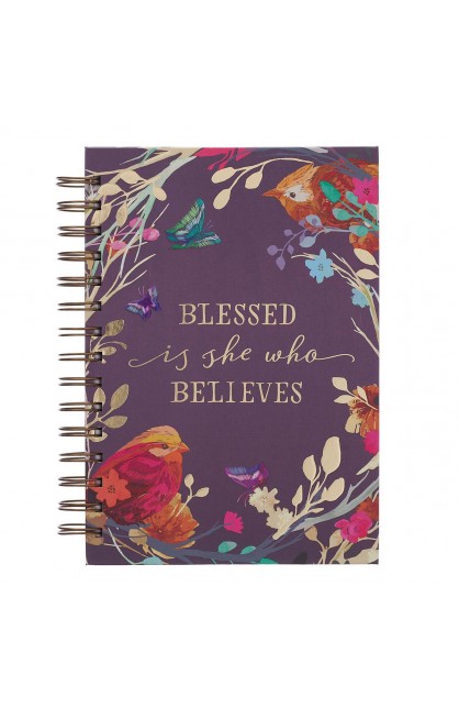 JLW084 - Journal Wirebound LG Purple Blessed Is She - - 1 