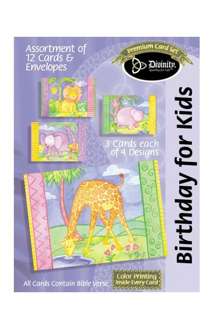 DB17957N - BIRTHDAY FOR KIDS ANIMALS INDIVIDUAL CARD - - 1 