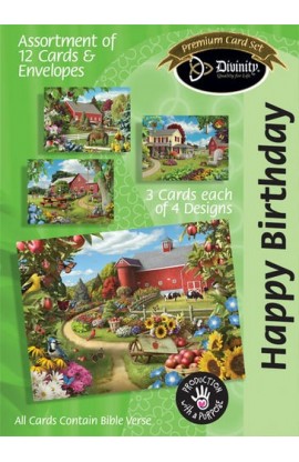 DB22376N - BIRTHDAY COUNTRY BARN INDIVIDUAL CARD - - 1 