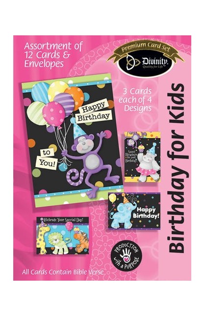 DB22685N - BIRTHDAY FOR KIDS PARTY ANIMALS INDIVIDUAL CARD - - 1 