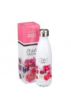 FLS049 - Water Bottle SS White Flowers Be Still & Know Ps 46:10 - - 3 