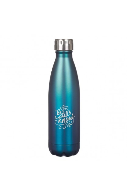 FLS028 - Water Bottle Stainless Steel Blue Be Still - - 1 