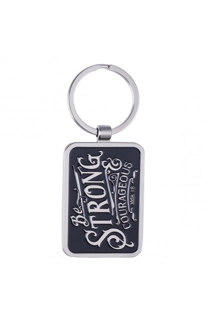 KMO100 - Keyring in Tin Be Strong & Courageous - - 1 