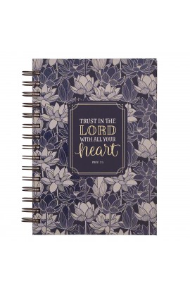 JLW096 - Journal Wirebound Navy Floral Trust in the Lord - - 1 