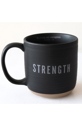 Ceramic Mug Textured Black Strength