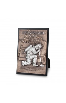 LCP20758 - Plaque Sculpture Moments of Faith Rectangle Fireman - - 1 