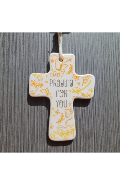 LCP11845 - Cross Ceramic Natural Blessings Praying for You - - 3 