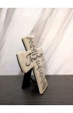 LCP11347 - Cross Desktop Cast Stone Scripture Journey - - 2 