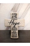 LCP11340 - Cross Desktop Cast Stone Scripture Hope - - 1 
