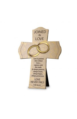 LCP11987 - Cross Wall/Desktop Resin Joined in Love - - 1 