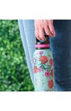 FLS029 - Water Bottle SS Teal Flowers His Grace is Sufficient 2 Cor 12:9 - - 5 