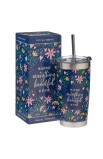 SMUG200 - Mug SS Travel Navy Floral Everything Beautiful Eccl 3:11 - - 3 