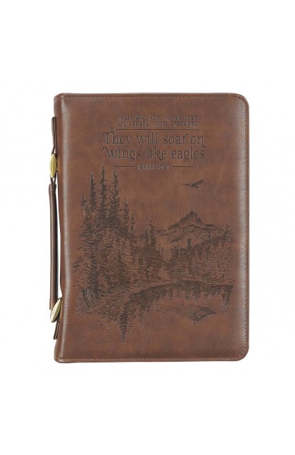 BBM705 - Bible Cover Brown Wings Like Eagles Isaiah 40:31 - - 1 