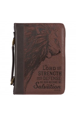 Bible Cover Brown Lord is My Strength Exodus 15:2