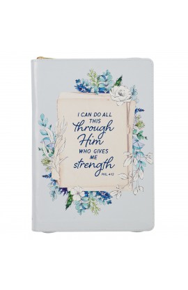 JL552 - Journal Zip All Things Blue Floral Phil 4:13 - - 1 