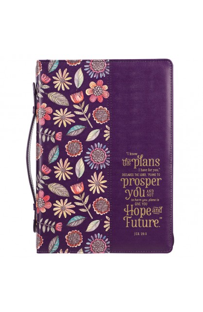 BBM667 - Bible Cover Purple Floral I Know the Plans Jer 29:11 - - 1 