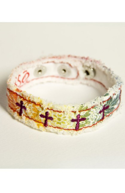 CHCB103 - RAINBOW & CROSSES CHERISHED CANVAS BRACELET - - 1 