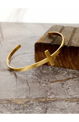 SC0203 - GOLD CROSS BANGLE 1.5 mm - - 1 