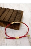 SC0199 - FAITH MOVES BRAIDED ROPE RED BRACELET GOLD - - 2 