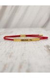 SC0199 - FAITH MOVES BRAIDED ROPE RED BRACELET GOLD - - 3 