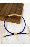 SC0195 - HE KNOWS MY NAME BRAIDED ROPE BLUE BRACELET GOLD - - 2 