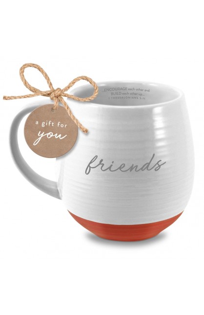 LCP18699 - Coffeecup Textured Friends White 18Oz - - 1 