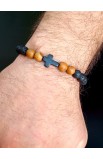 SC0223 - BROWN BEAD CROSS BRACELET - - 2 