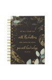 JLW129 - Journal Spiral bound Black Feathers He Will Cover You Ps 91:4 - - 1 