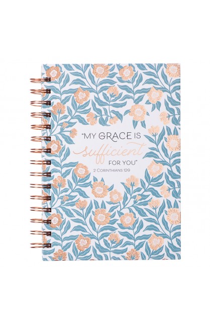 JLW133 - Journal Wirebound White/Teal/Gold My Grace 2 Cor 12:9 - - 1 