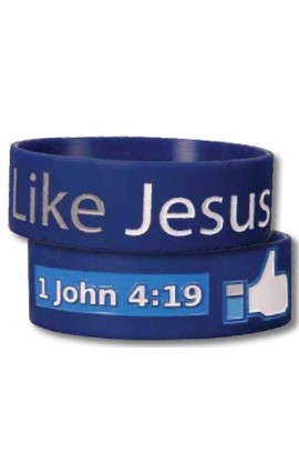 WSBJ103 - I LIKE JESUS WIDE SILICONE BRACELET - - 1 